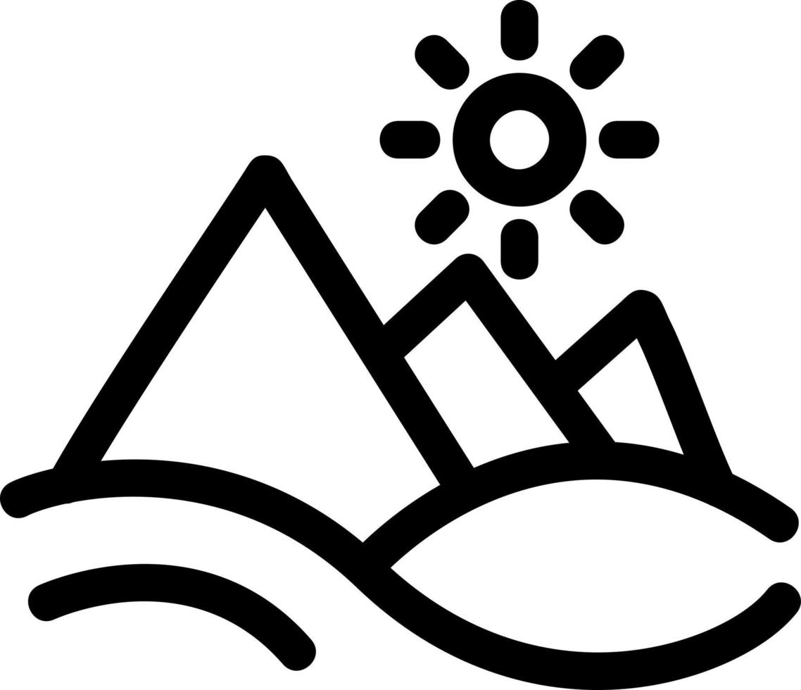 Pyramid Landscape Line Icon vector