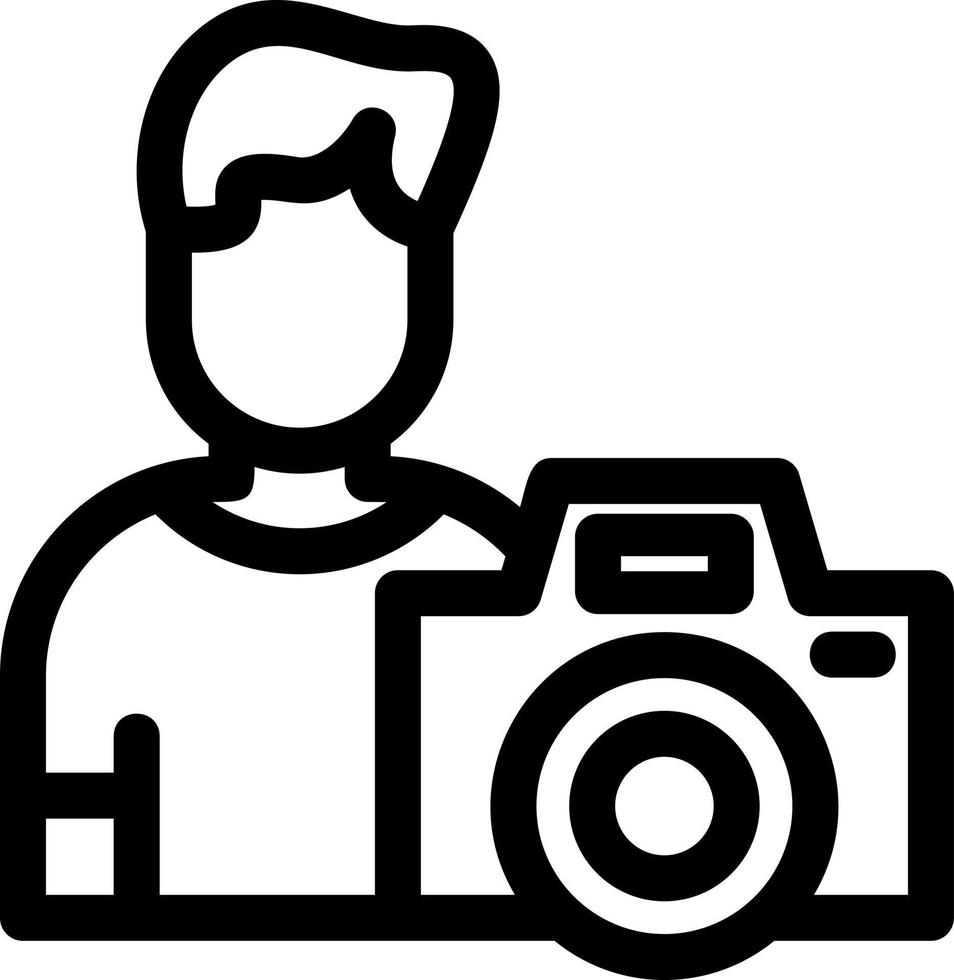 Cameraman Line Icon vector