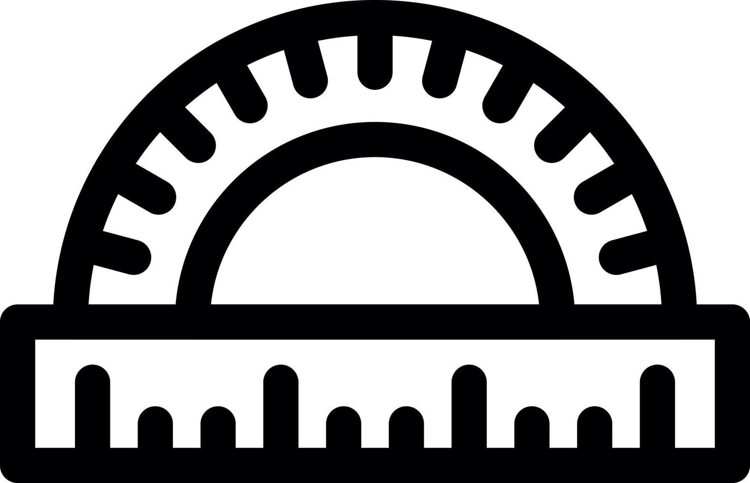 Protractor Line Icon vector