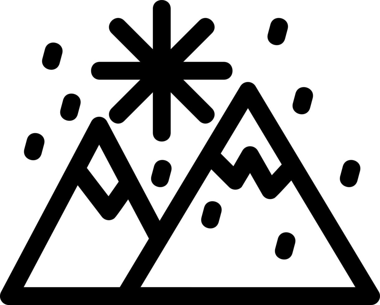 Snow Landscape Line Icon vector