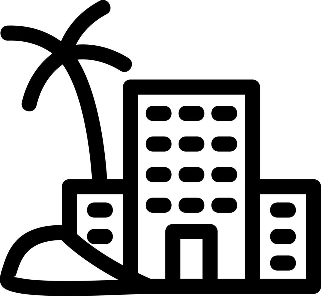 Desert Hotel Line Icon vector