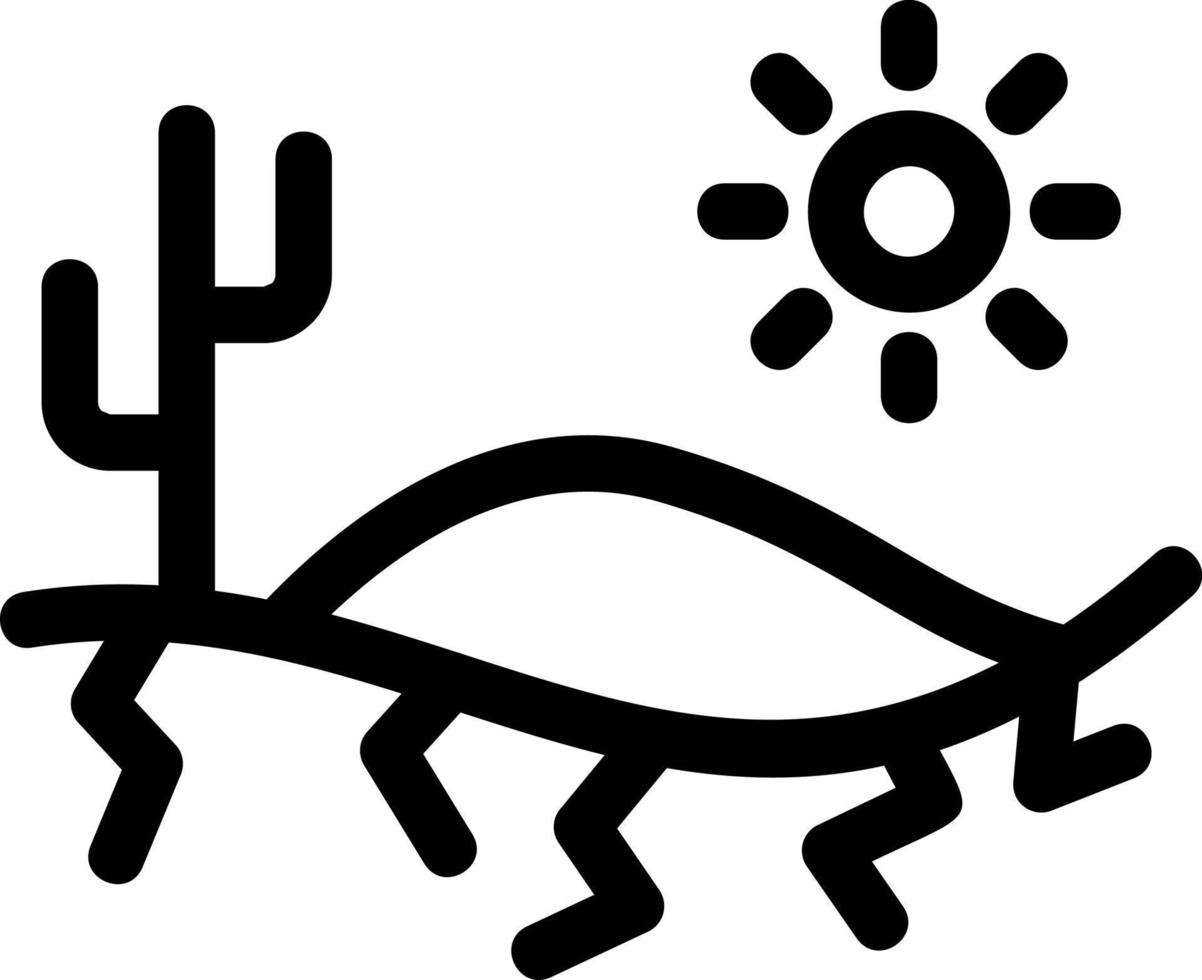 icono de la línea de calor del desierto vector