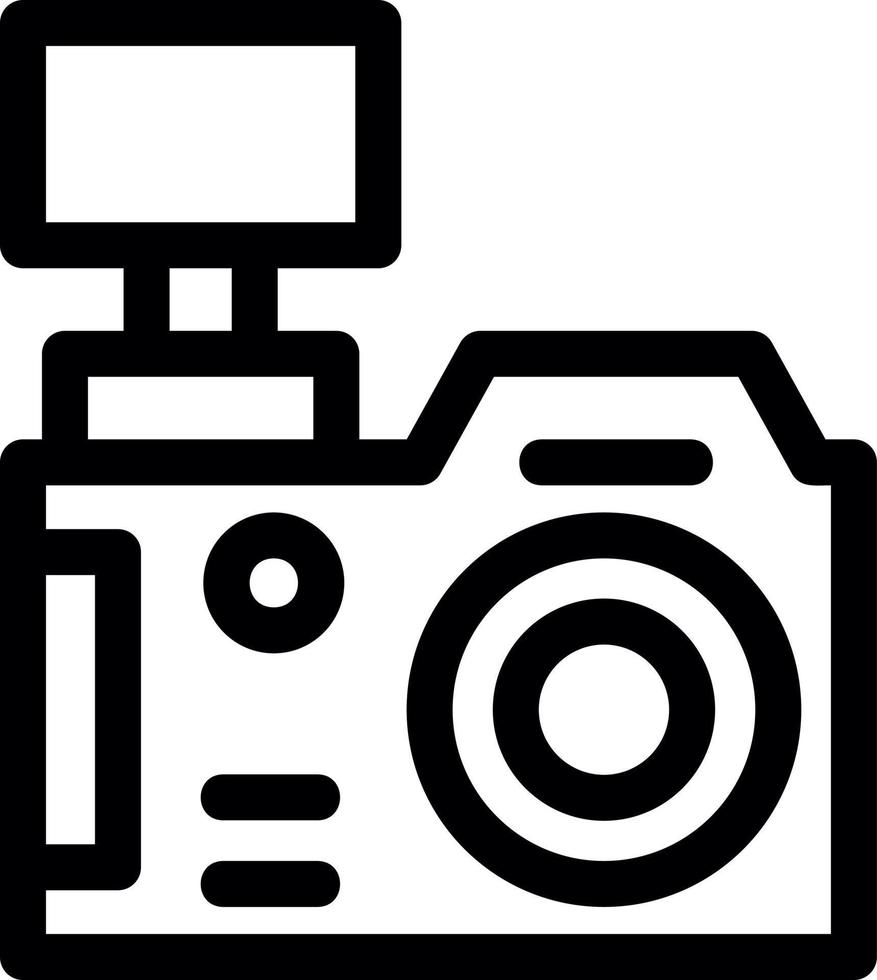 icono de línea de cámara dslr vector