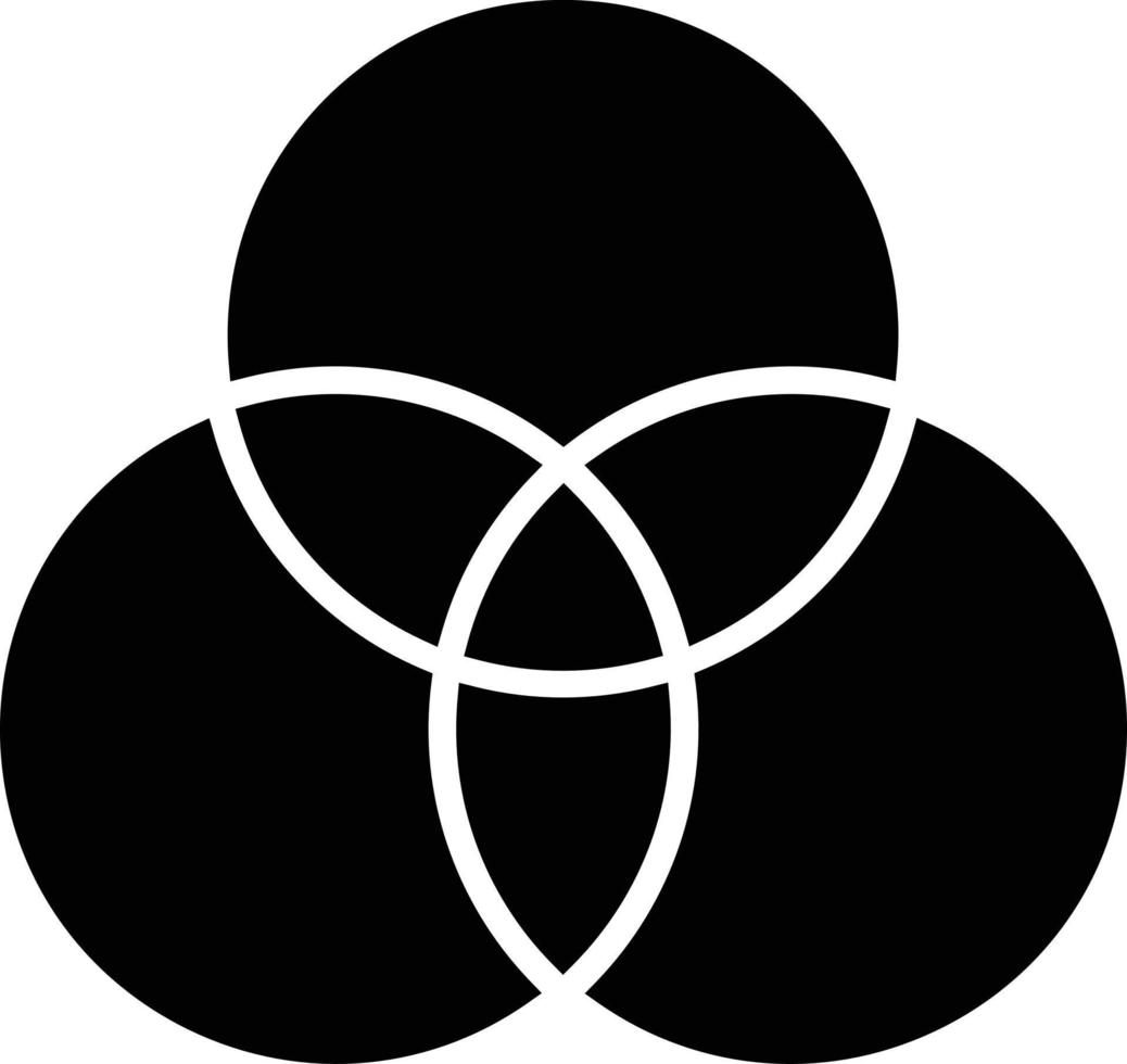 Venn Diagram Glyph Icon vector