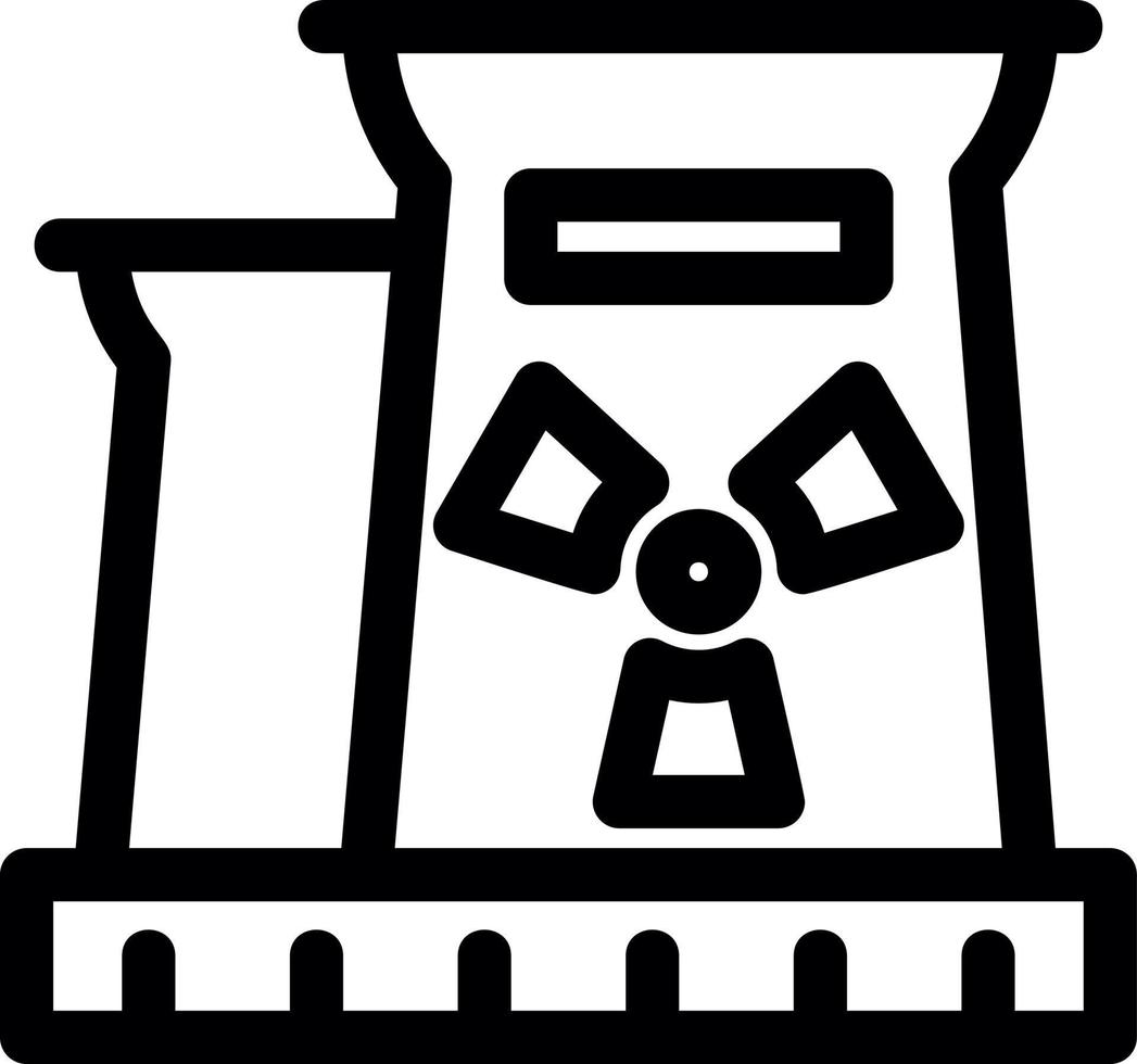 icono de línea de planta nuclear vector