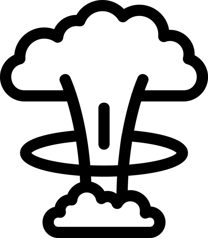 icono de línea de explosión nuclear vector