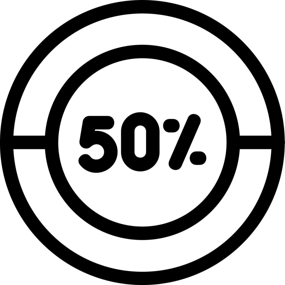 Half Pie Chart Line Icon vector