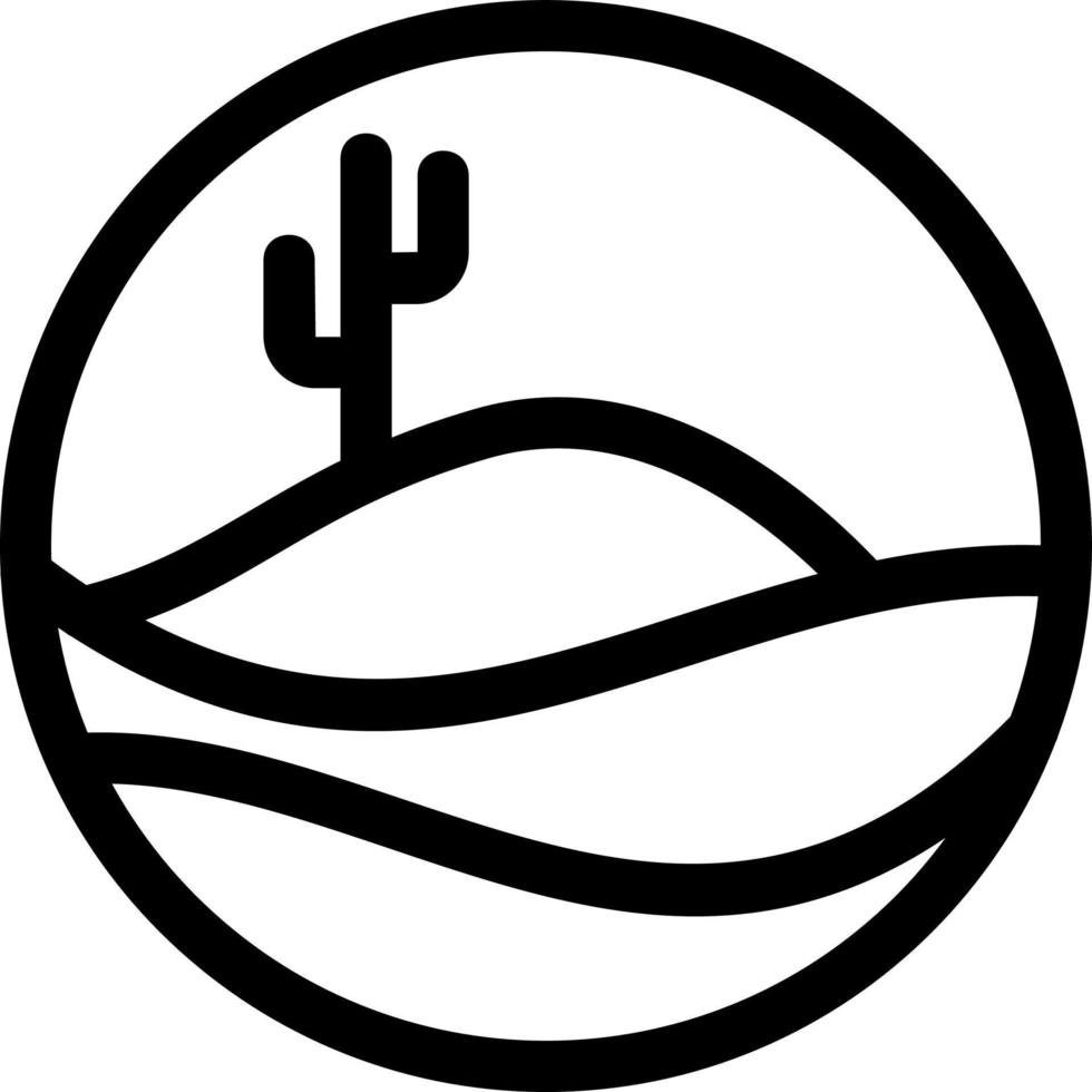 icono de línea de arena del desierto vector