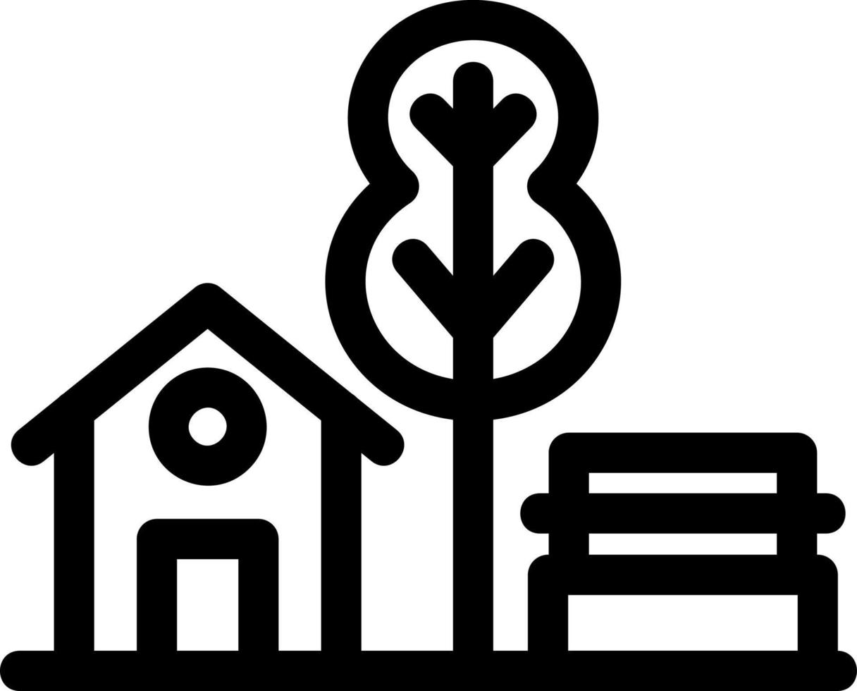 Village Landscape Line Icon vector
