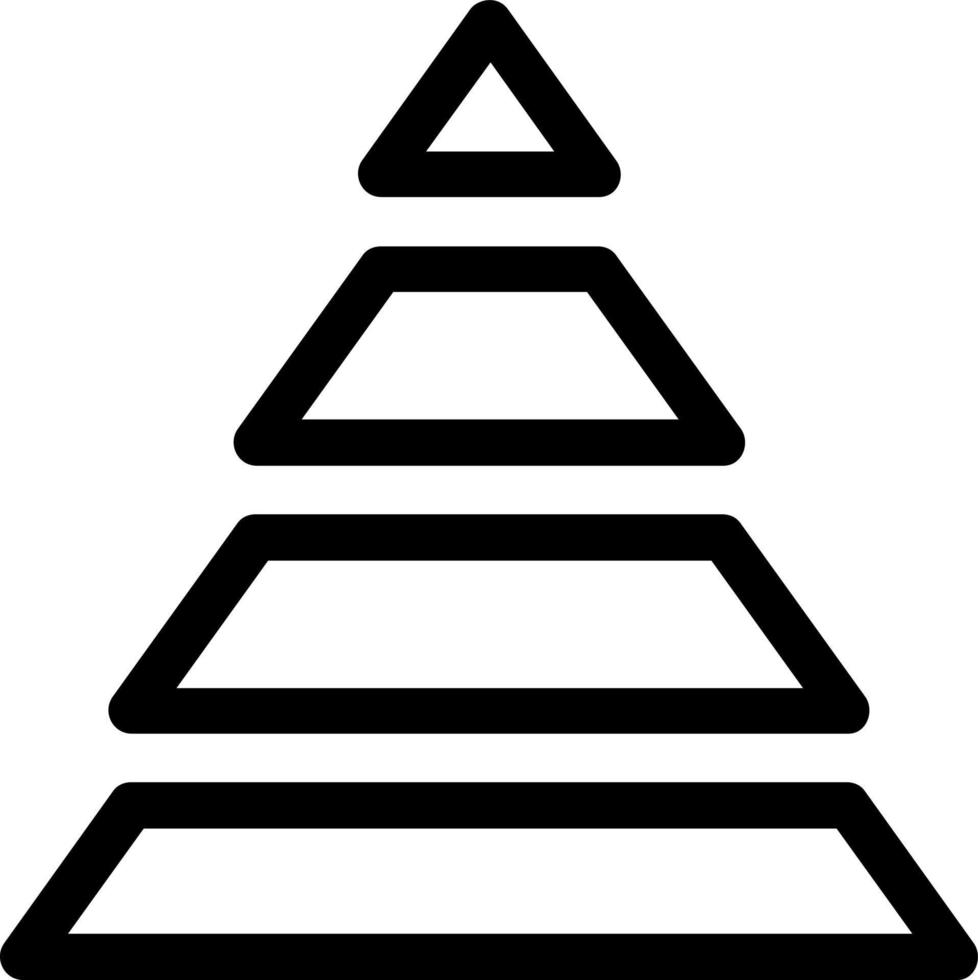 Pyramid Chart Line Icon vector