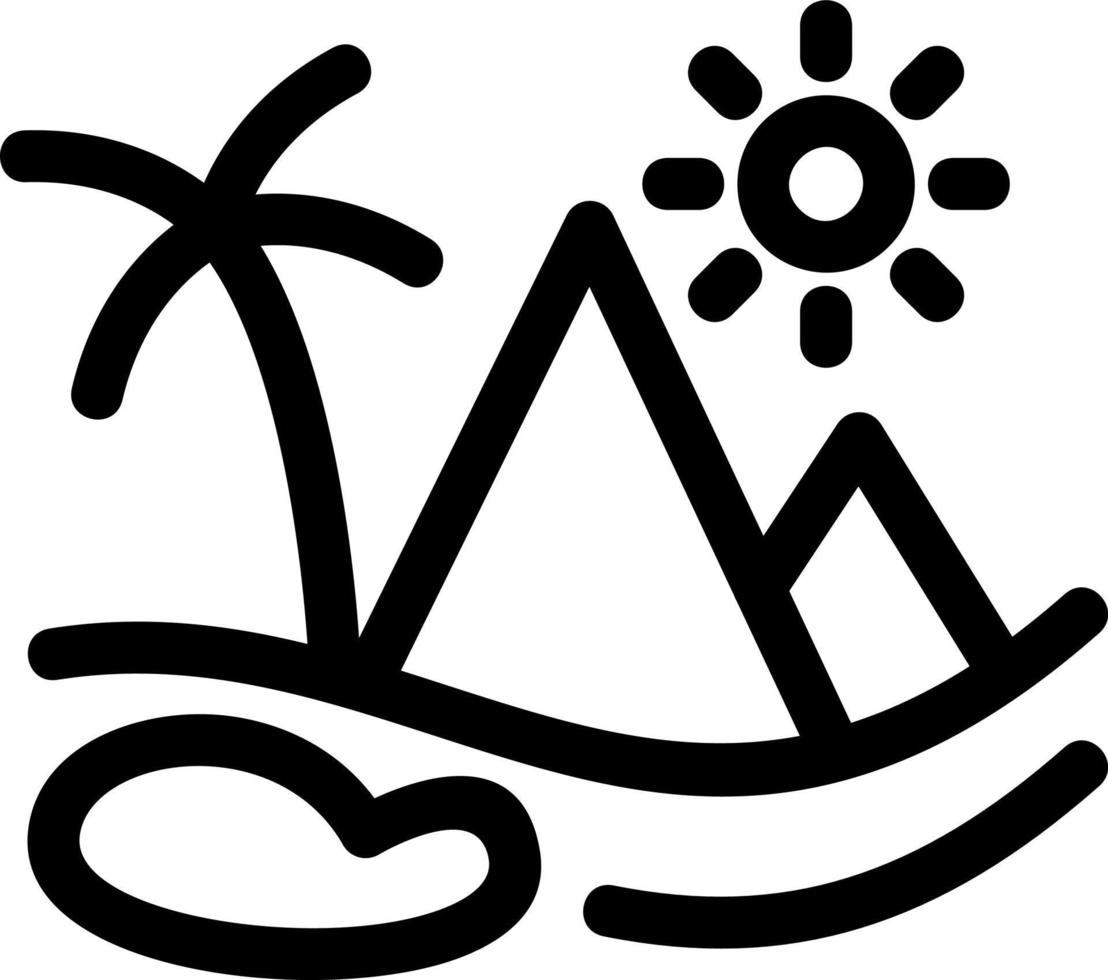 Desert Oasis Line Icon vector