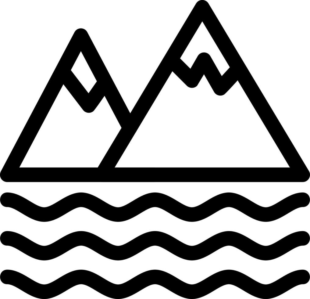 Bay Landscape Line Icon vector