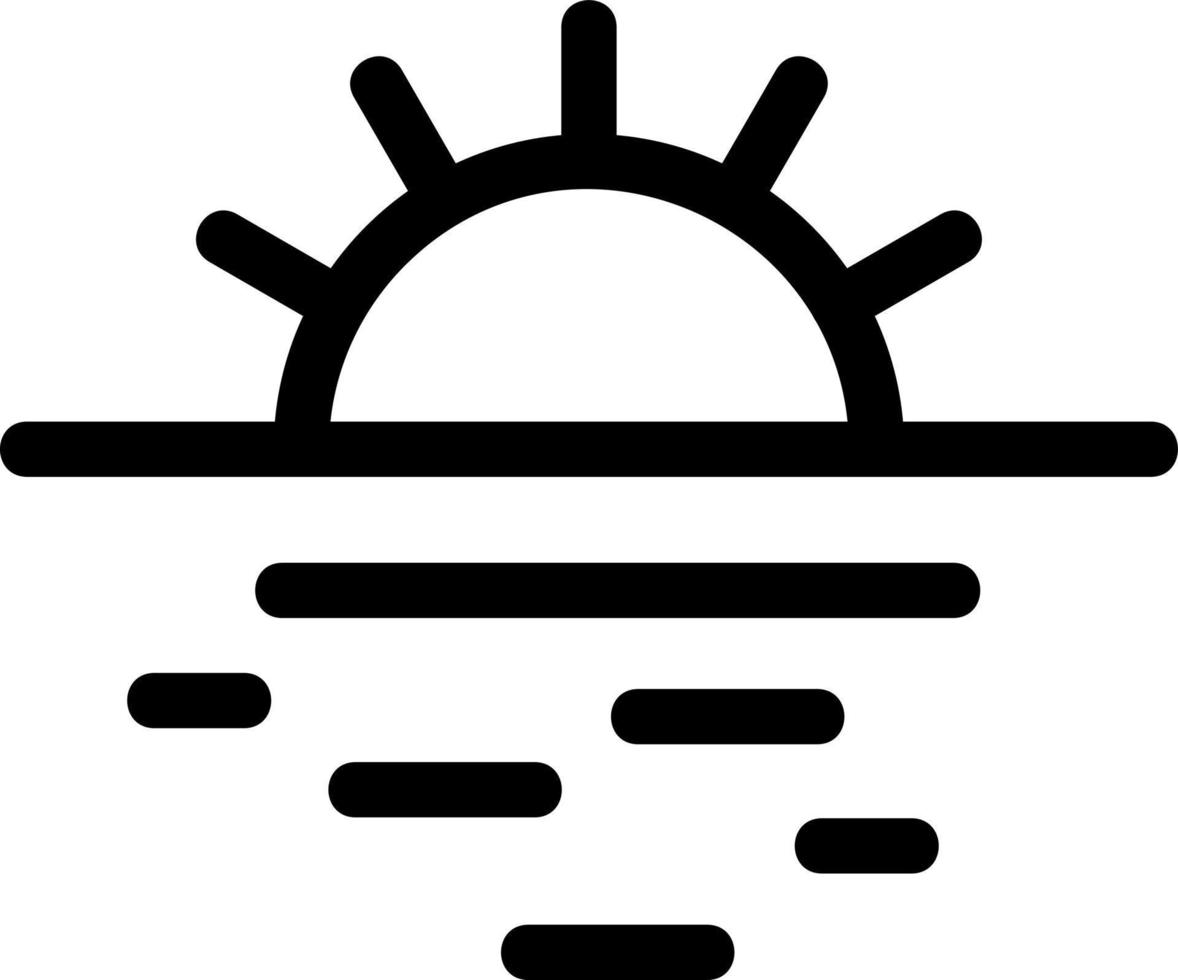 Sunrise Landscape Line Icon vector