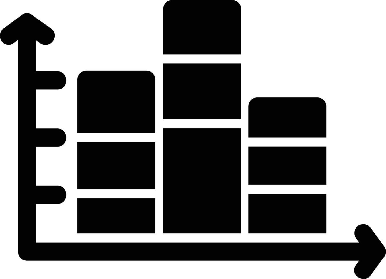 Stacked Bar Chart Glyph Icon vector