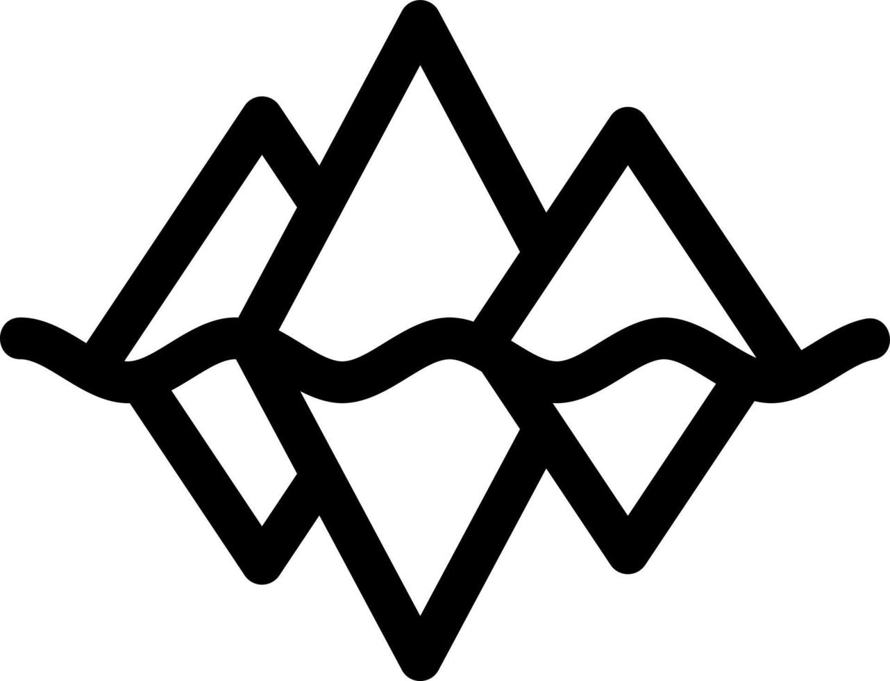 Iceberg Landscape Line Icon vector