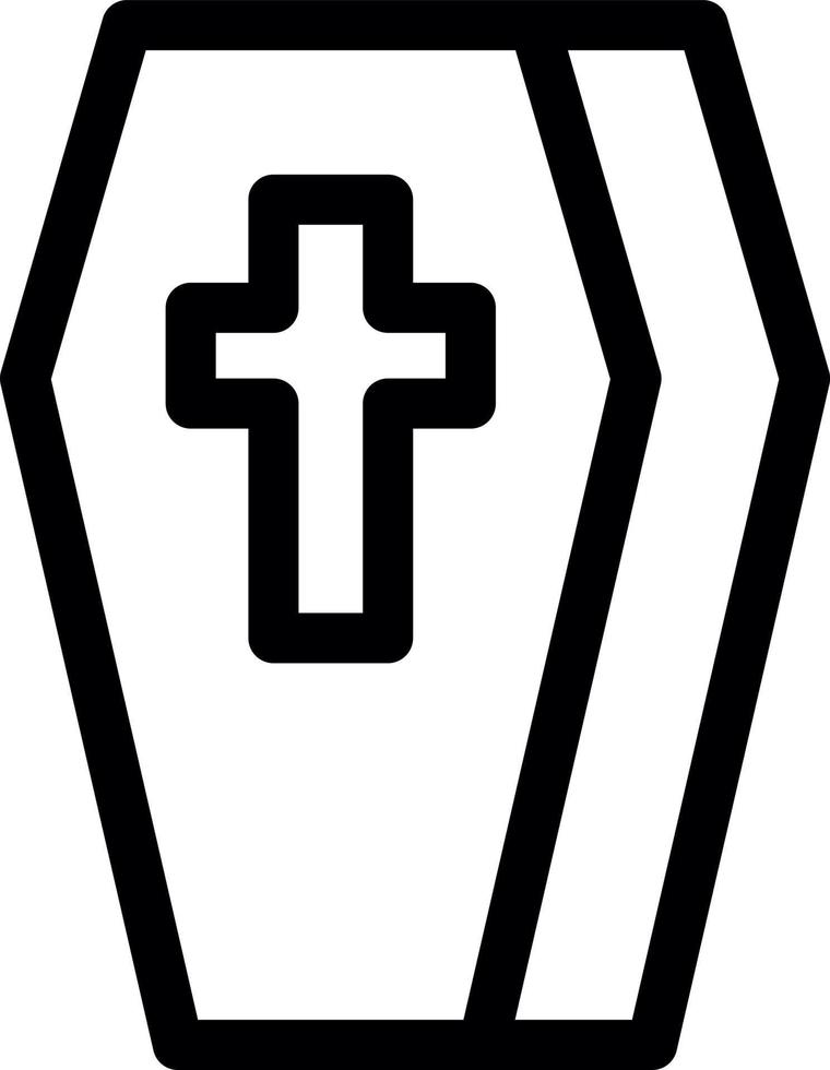 Coffin Line Icon vector