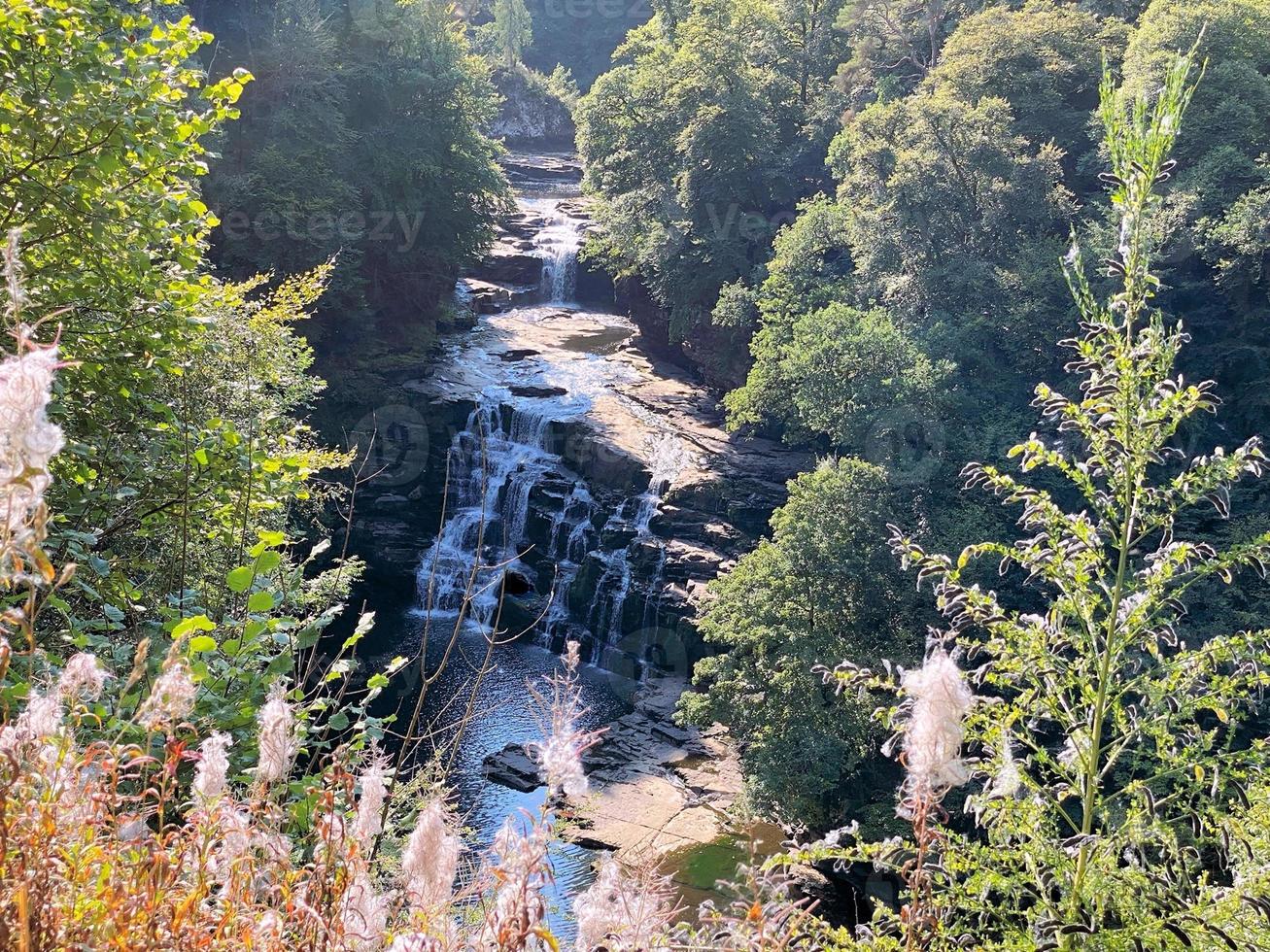 A view of the Scotland countryside near the Falls of Clyde near New Lanark photo