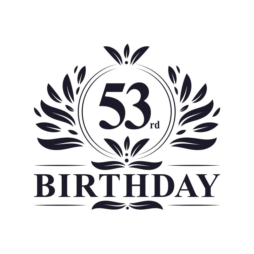 53 years Birthday logo, 53rd Birthday celebration. 8736365 Vector Art
