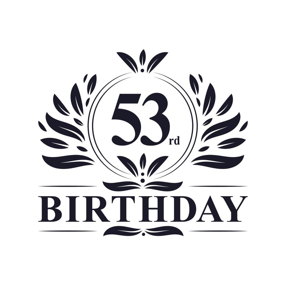 53 years Birthday logo, 53rd Birthday celebration. vector