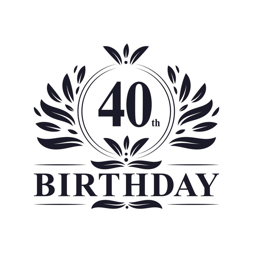 Logotipo de 40 años de cumpleaños, celebración de 40 años. vector