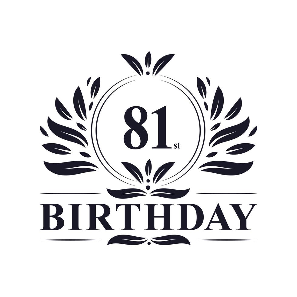 81 years Birthday logo, 81st Birthday celebration. vector