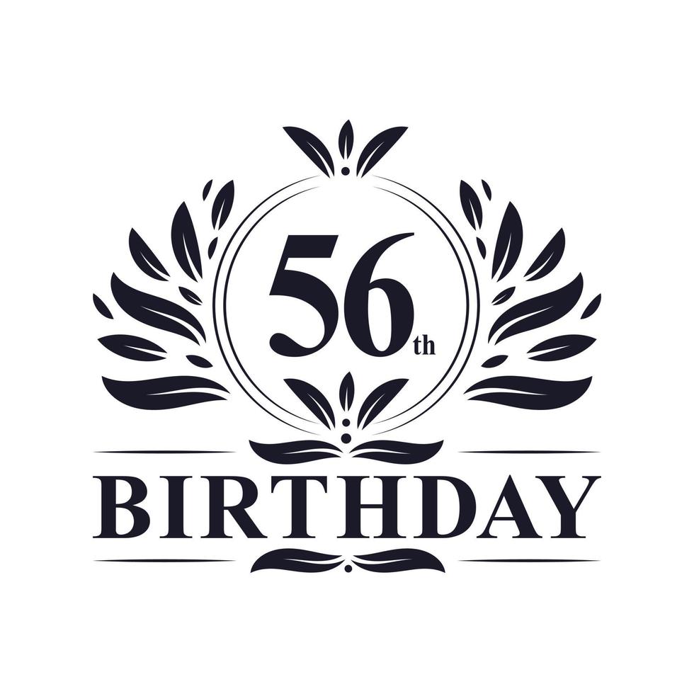 Logotipo de 56 años, celebración de 56 años. vector
