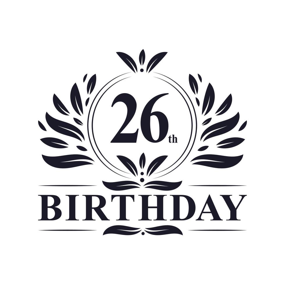 26 years Birthday logo, 26th Birthday celebration. vector