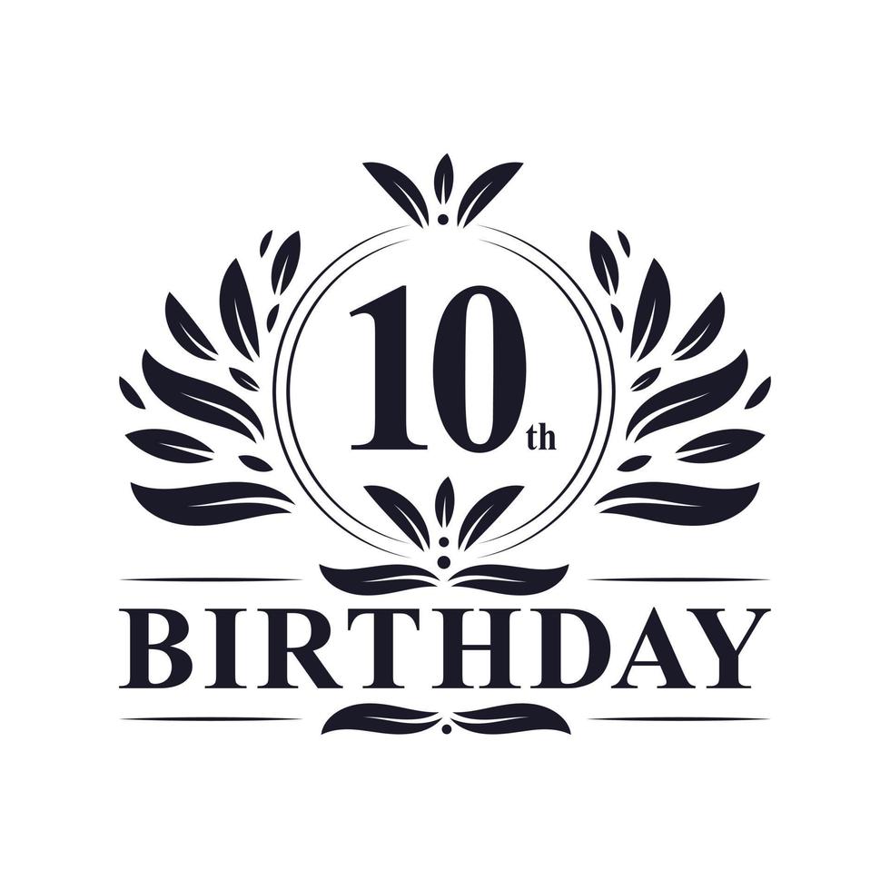10 years Birthday logo, 10th Birthday celebration. vector
