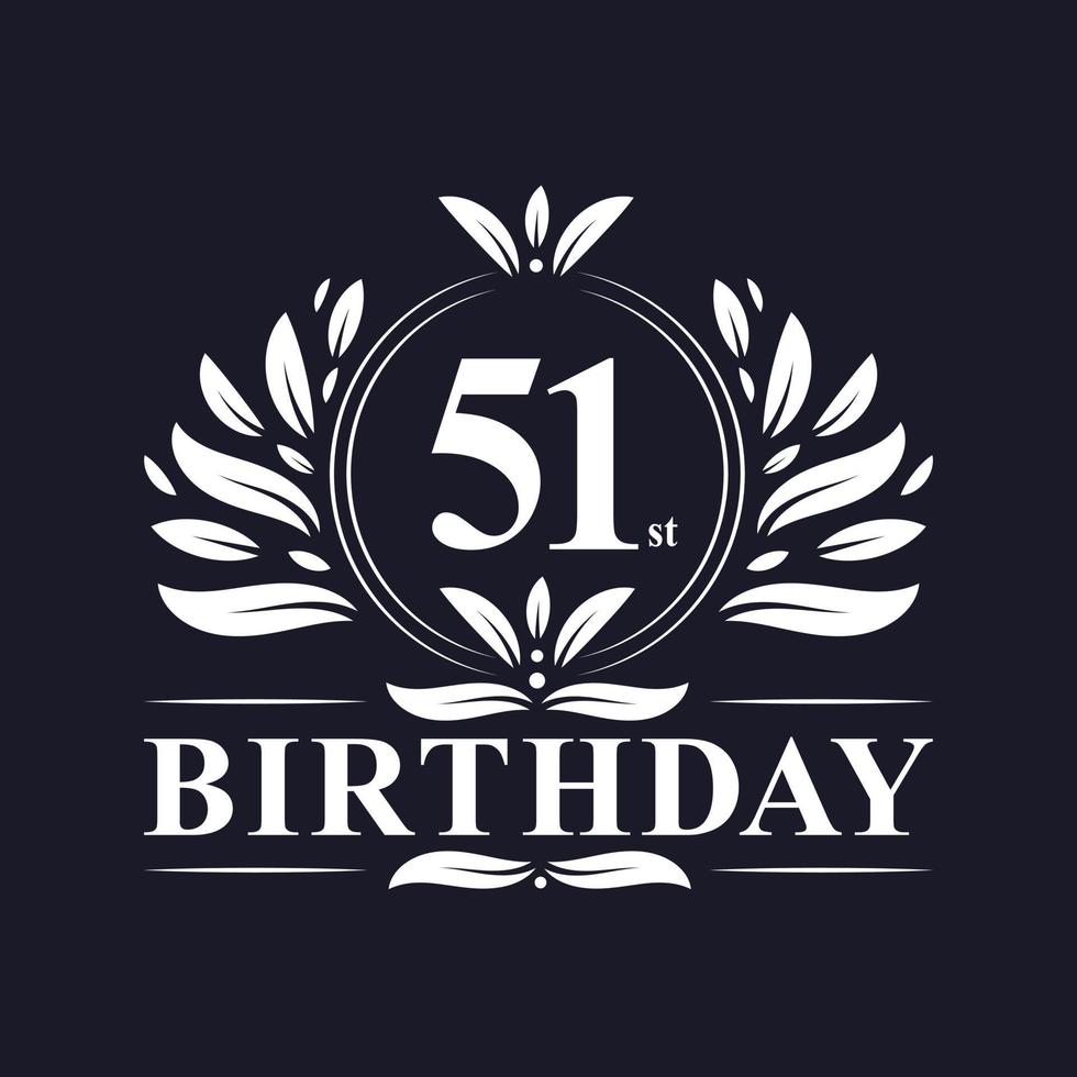 51st Birthday logo, 51 years Birthday celebration. vector