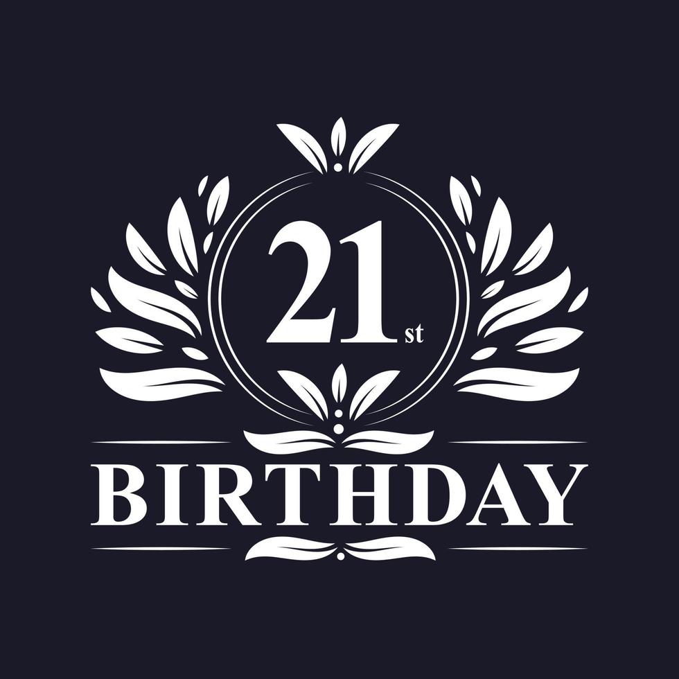 Logotipo de 21 cumpleaños, celebración de 21 años. vector