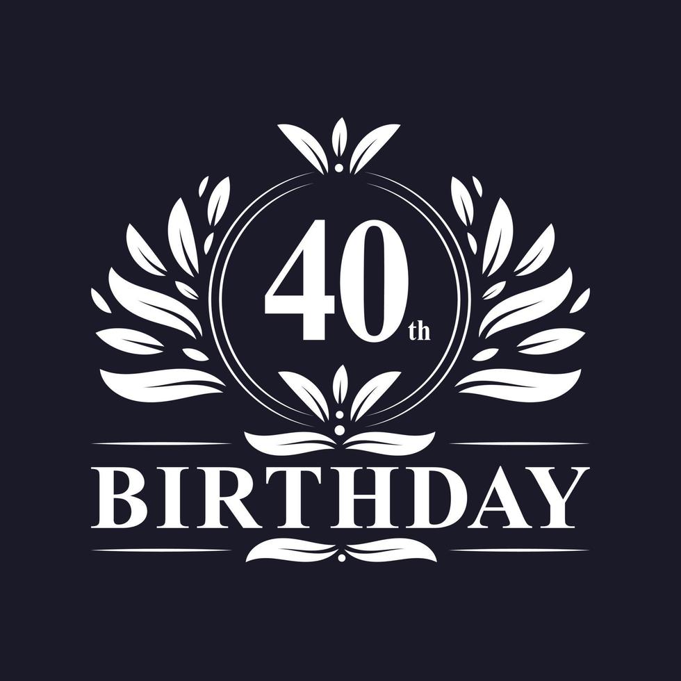40th Birthday logo, 40 years Birthday celebration. vector