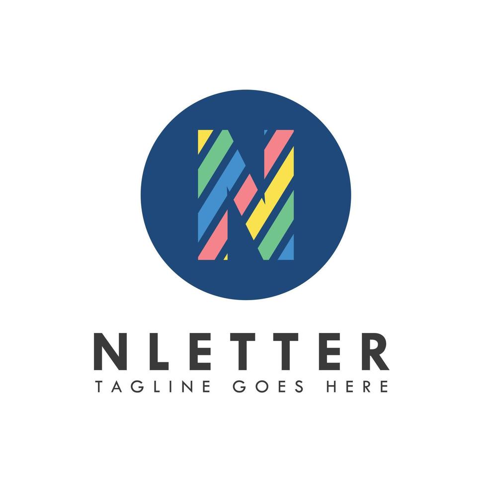Alphabet n letter logo and icon design vector