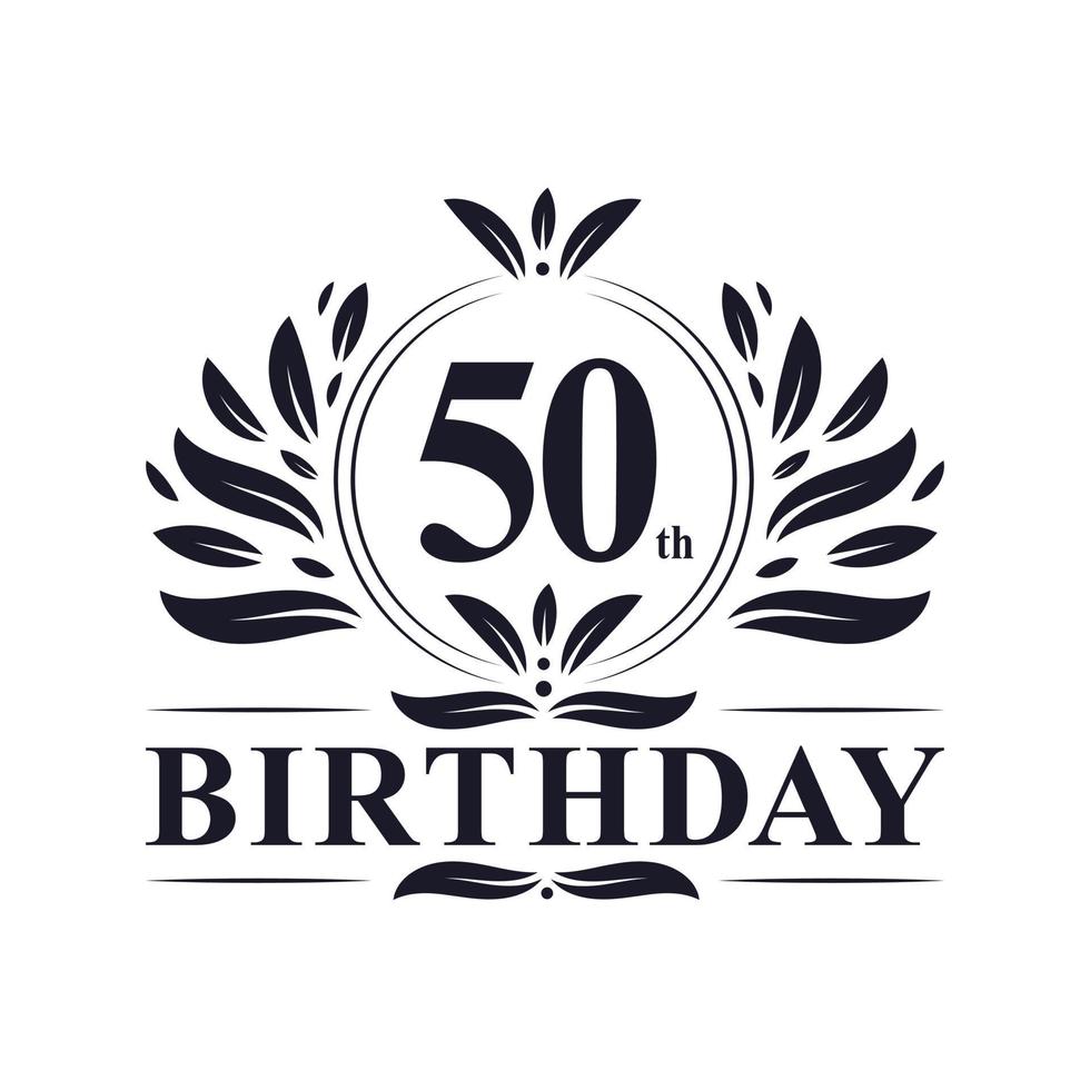 50th Birthday logo, 50 years Birthday celebration. vector