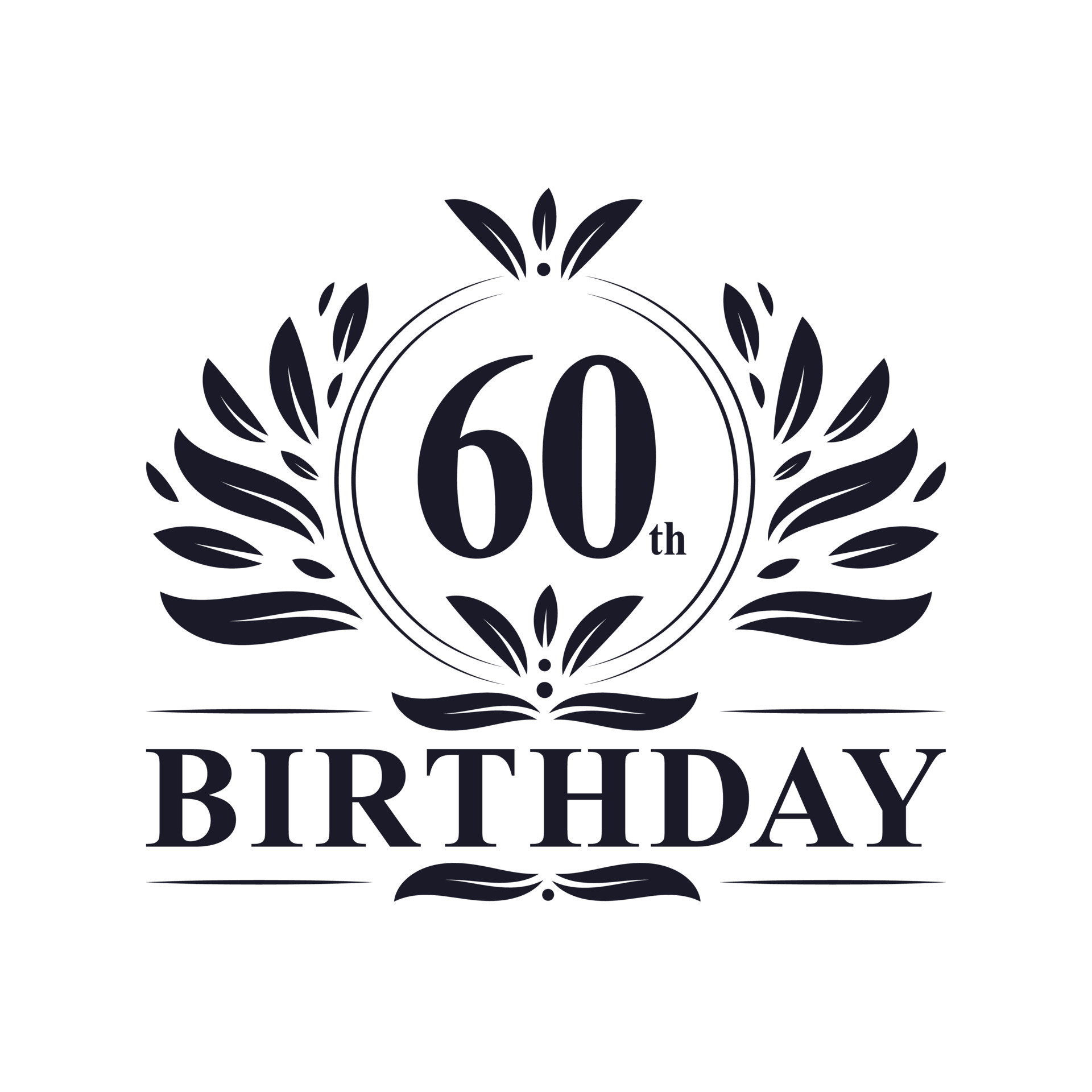 60th Birthday logo, 60 years Birthday celebration. 8736427 Vector Art at Vecteezy