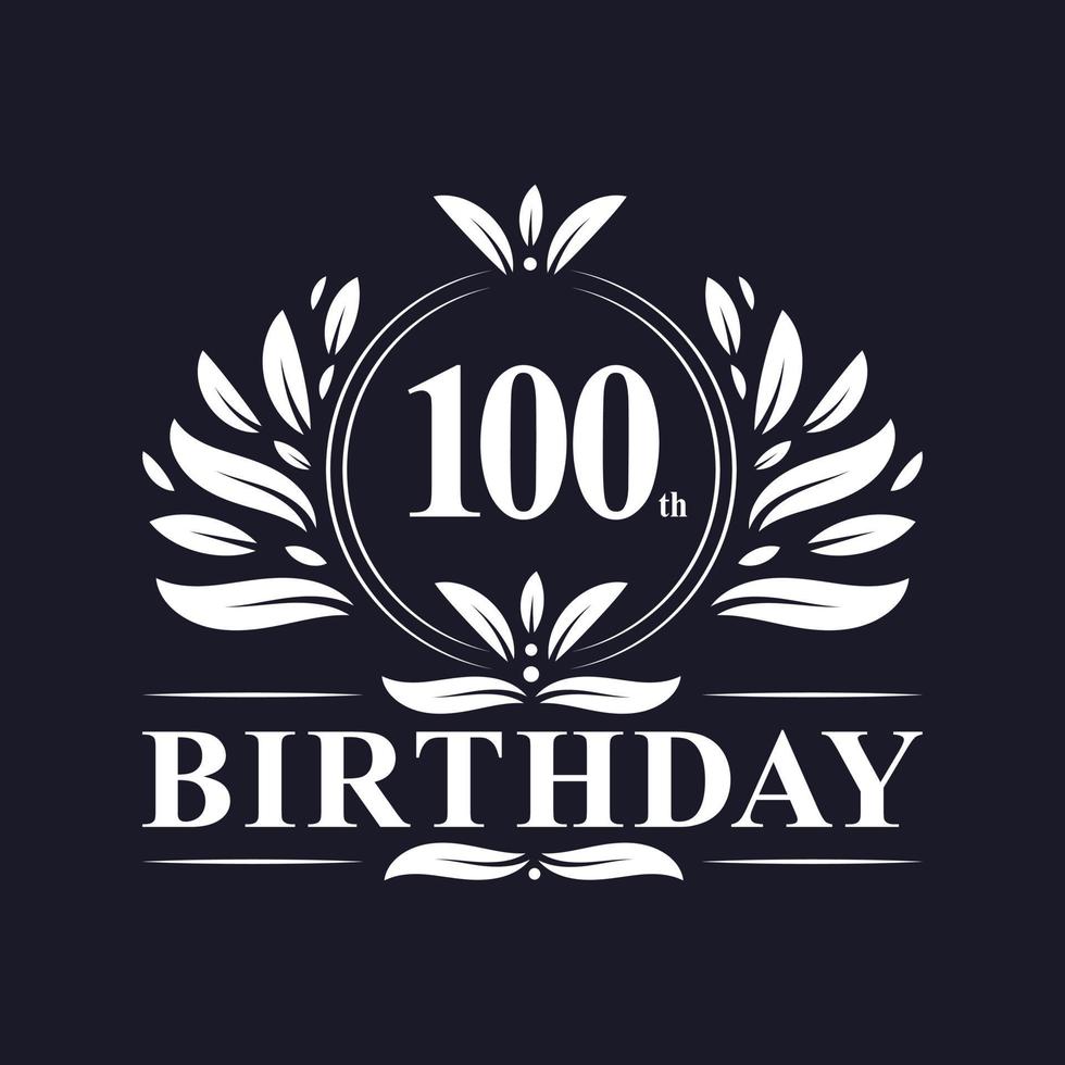 Luxury 100th Birthday Logo, 100 years celebration. vector