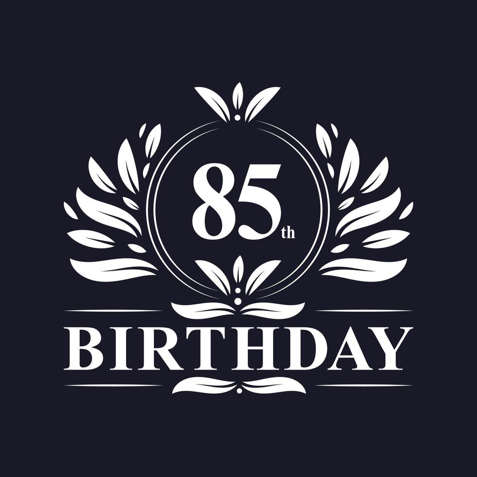 Logotipo de 85 cumpleaños, celebración de cumpleaños de 85 años. vector