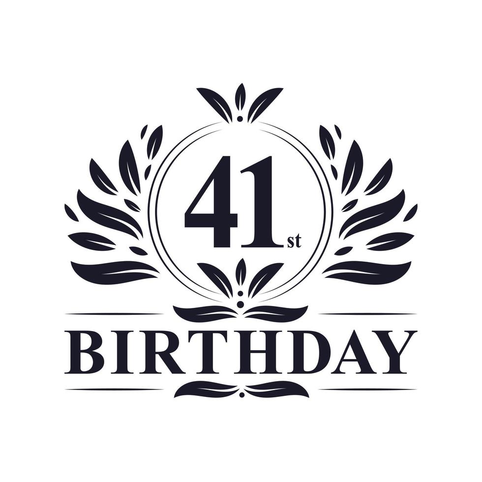 41 years Birthday logo, 41st Birthday celebration. vector