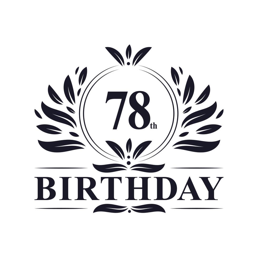 78 years Birthday logo, 78th Birthday celebration. vector