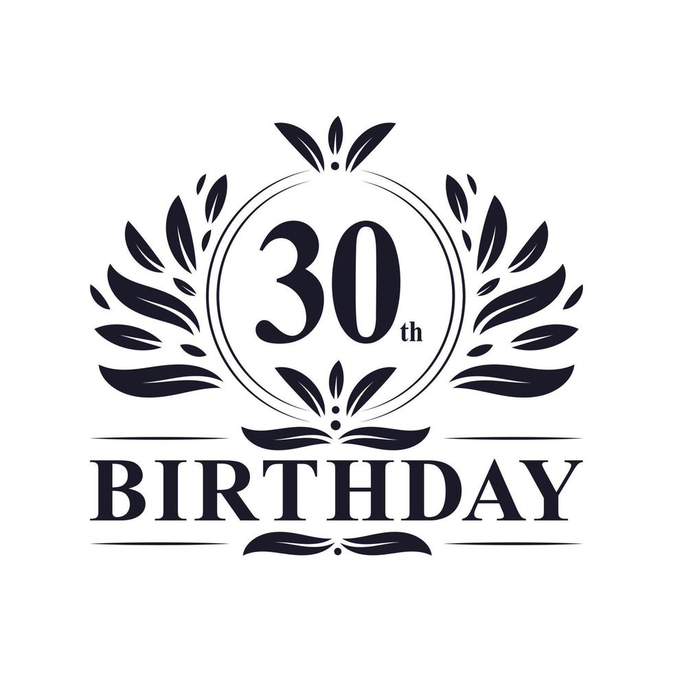 Logo de 30 años de cumpleaños, celebración de 30 años. vector