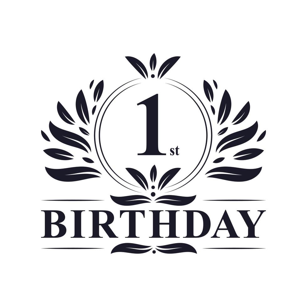 1 years Birthday logo, 1st Birthday celebration. vector