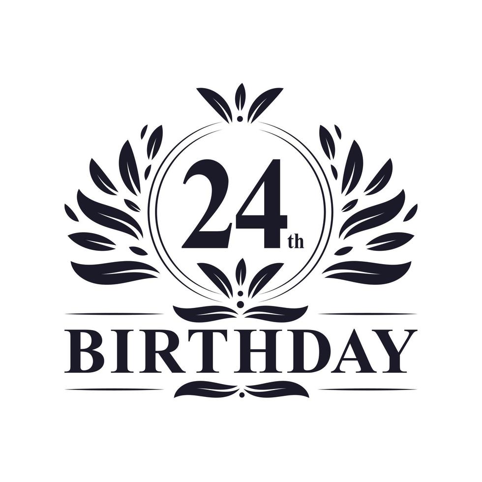 24 years Birthday logo, 24th Birthday celebration. vector