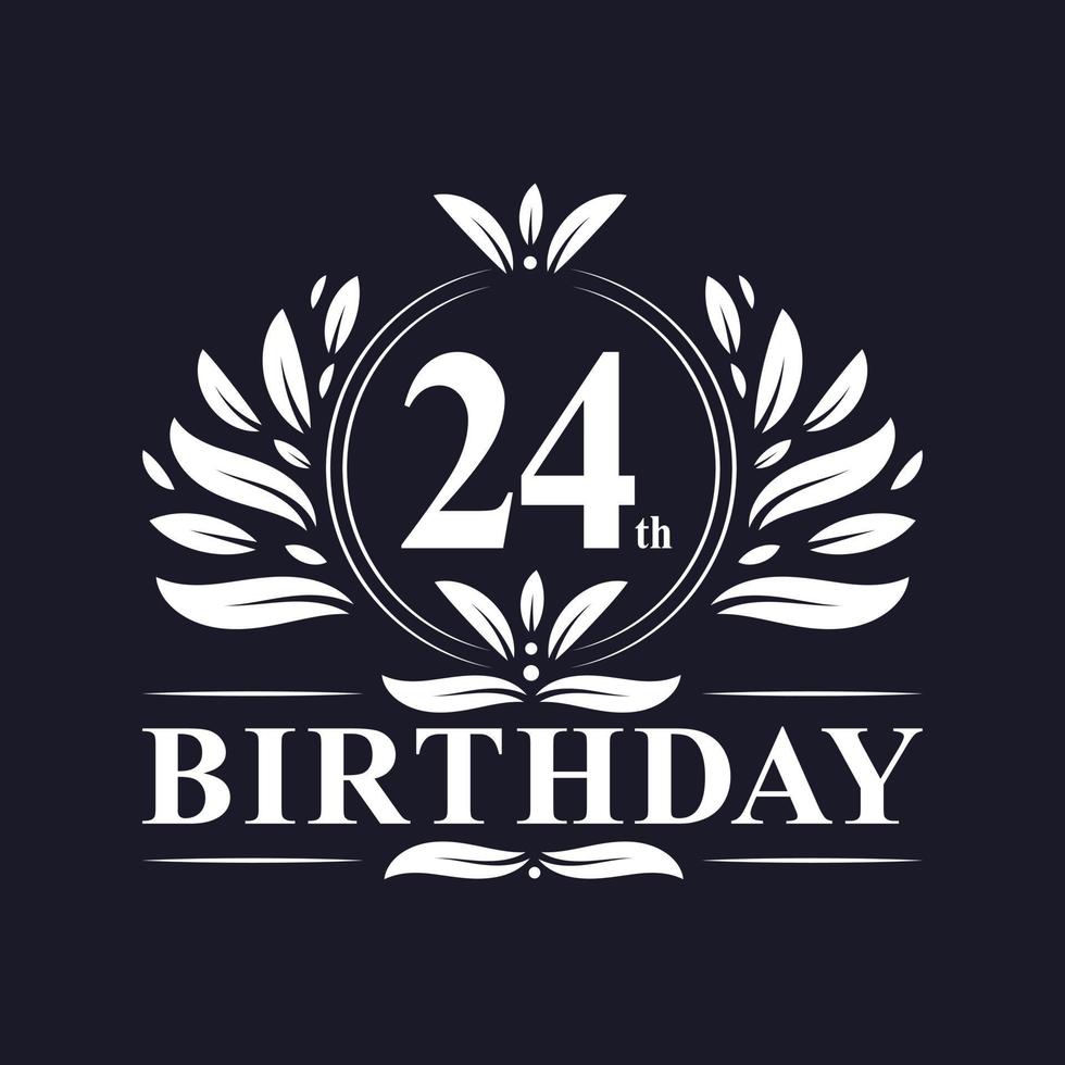 24th Birthday logo, 24 years Birthday celebration. vector