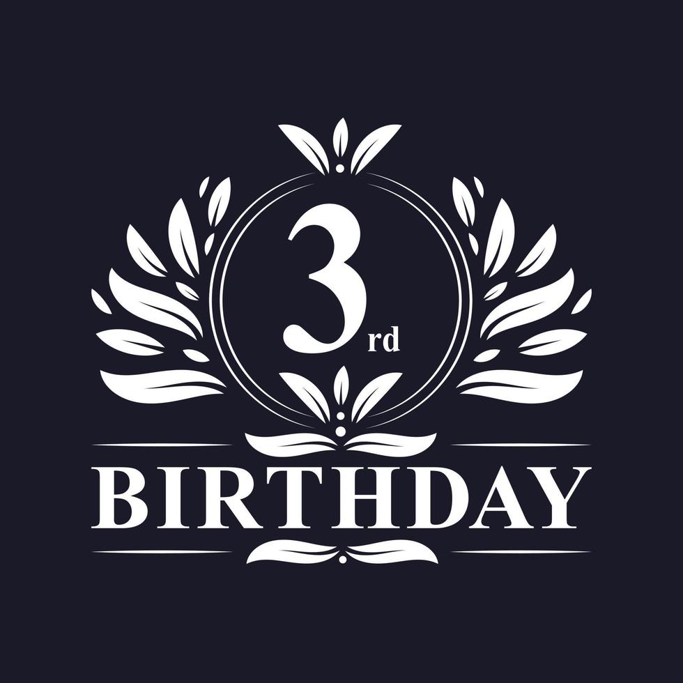 3rd Birthday logo, 3 years Birthday celebration. vector