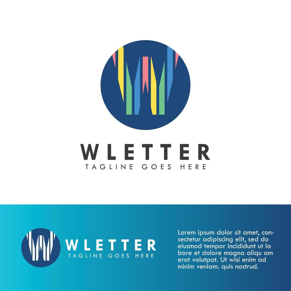 Alphabet w letter logo and icon design vector