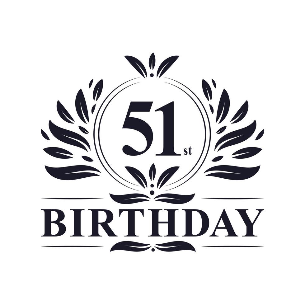 51st Birthday logo, 51 years Birthday celebration. vector