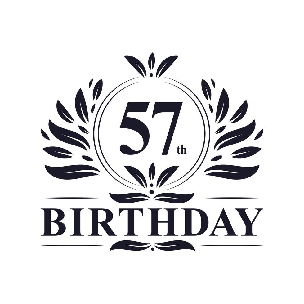 57 years Birthday logo, 57th Birthday celebration. vector