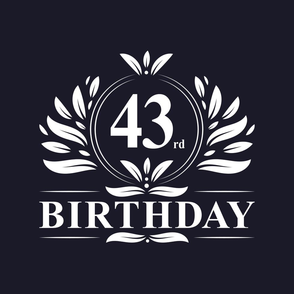 43rd Birthday logo, 43 years Birthday celebration. vector