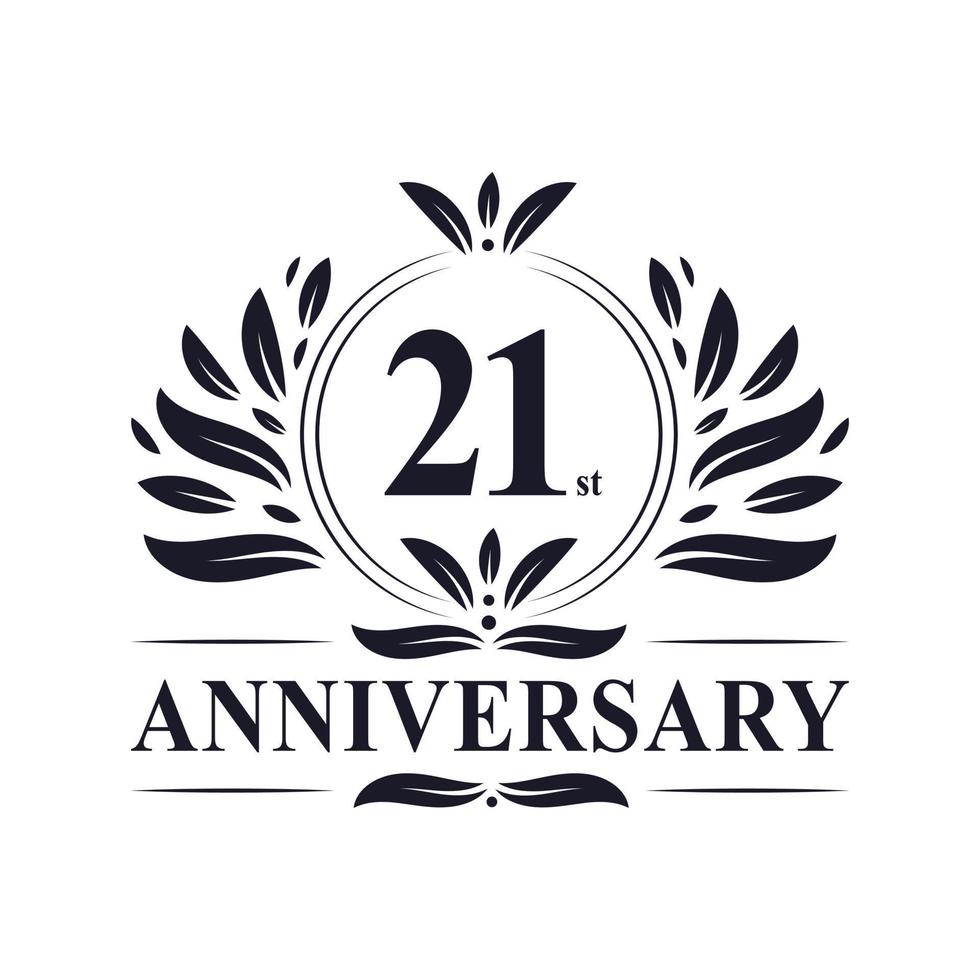 21 years Anniversary logo, luxurious 21st Anniversary design
