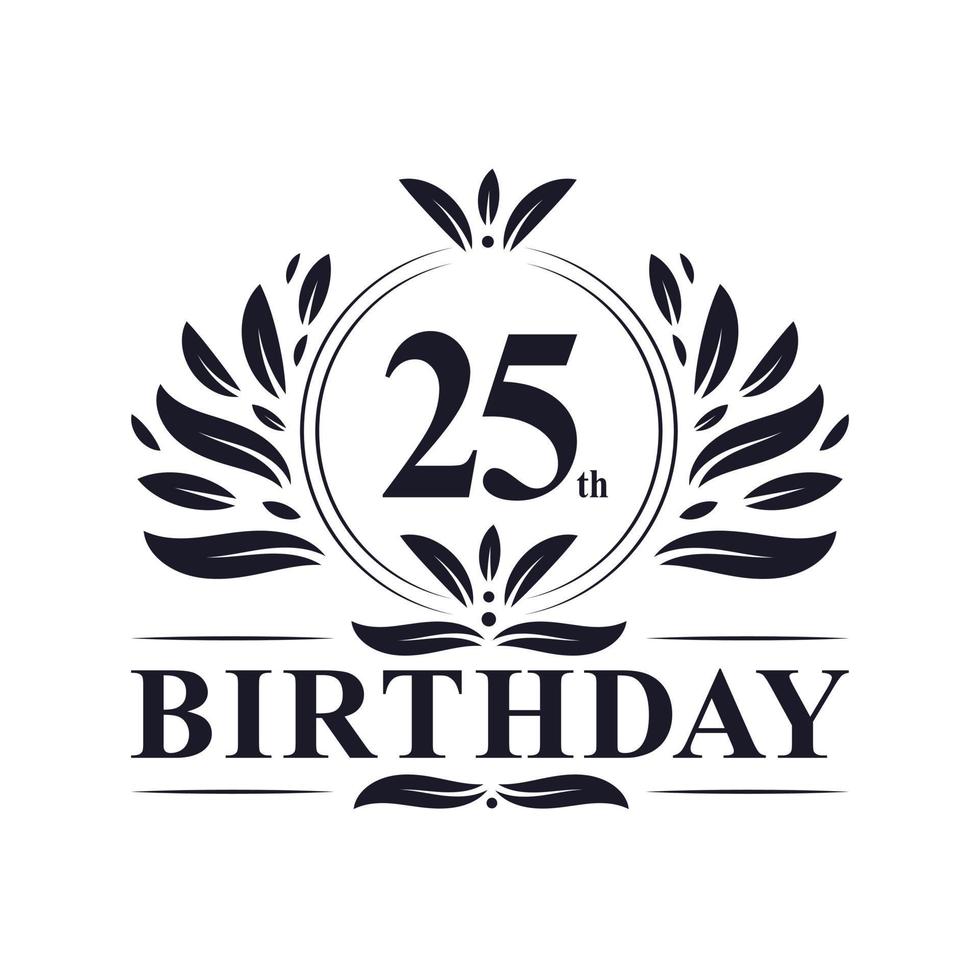 25th Birthday logo, 25 years Birthday celebration. vector