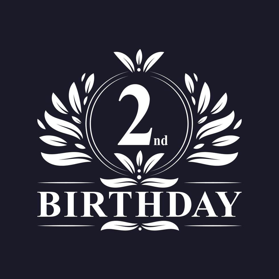 2 years Birthday logo, 2nd Birthday celebration. vector